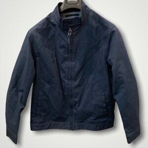 NAVY Blue Cotton Zip-Up Jacket Medium ok​​​